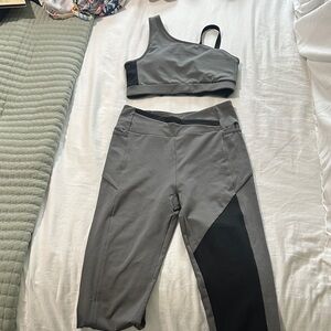 Gymshark Gray and Black Women's Track Set